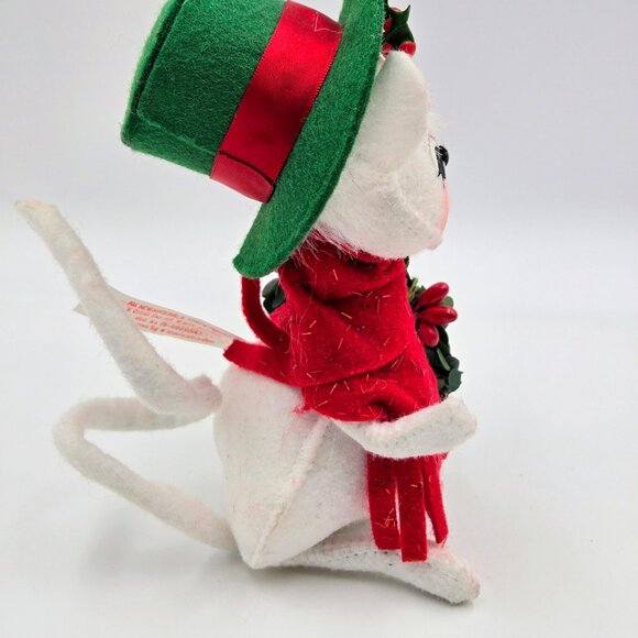Annalee 2005 Christmas Mouse Green Hat Candy Canes Read - Picture 16 of 16
